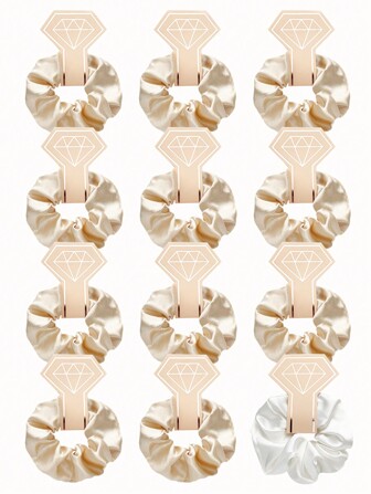 1 pieza/12 piezas Scrunchie simple, perfecto como regalo para dama de honor, recuerdo de despedida de soltero/soltera, recuerdo de boda o regalo de boda, Scrunchies, lazos para el cabello, Casual Coleta