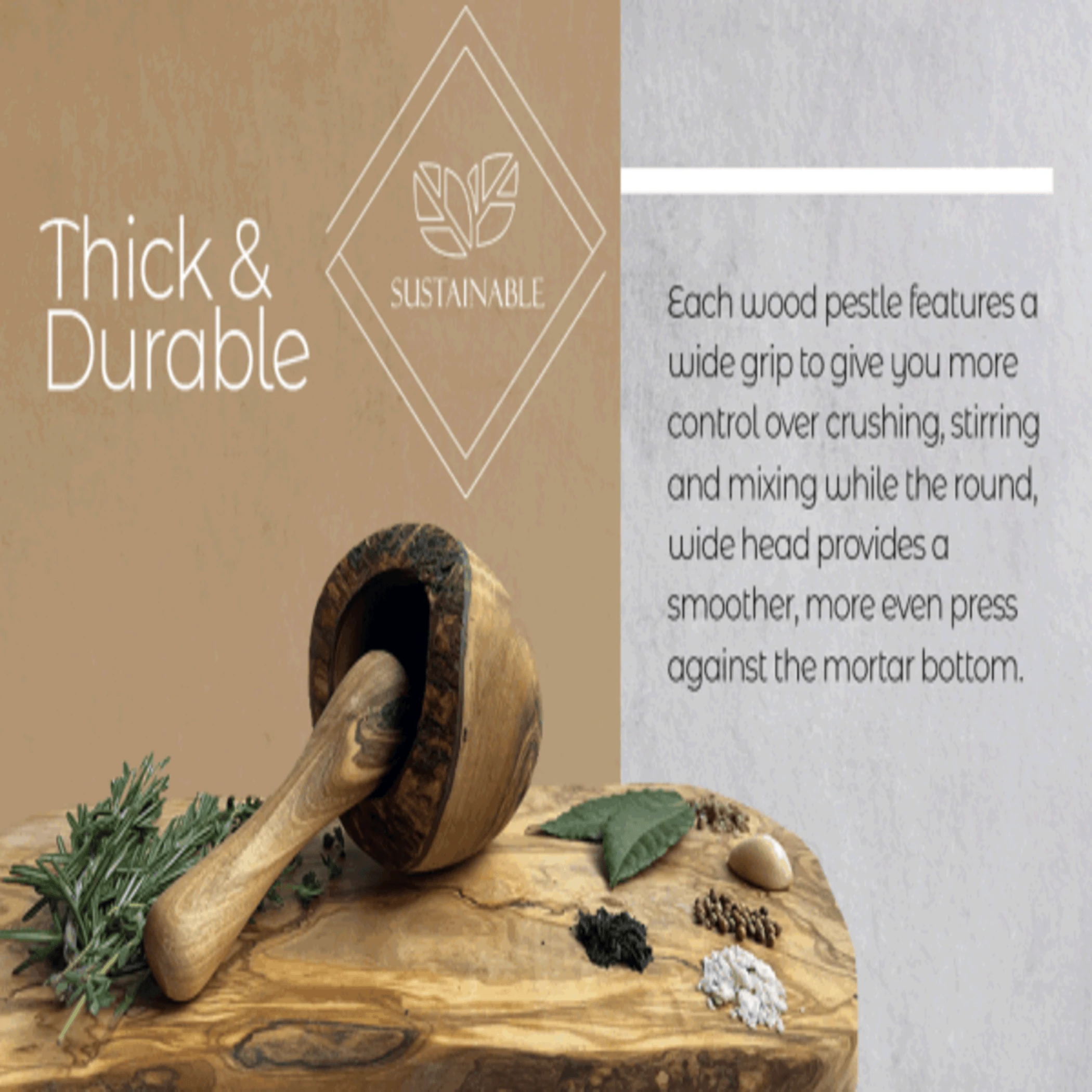 Olive Wood Rustic Mortar And Pestle for Sale New Zealand New