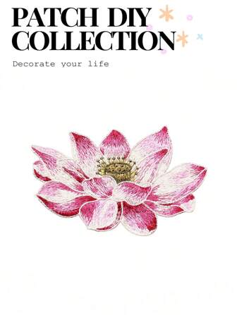 1 Piece Embroidered Lotus Flowers Applique Delicate Decoration For Dress Sew On Patch For Clothing DIY