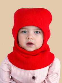 1 szt. Dziecięca czapka z dzianiny w jednolitym kolorze, odpowiednia na jesień i zimę, codzienna, swobodna czapka kominiarka, zajęcia na świeżym powietrzu