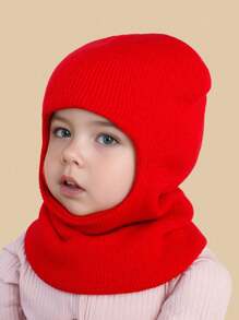 1 szt. Dziecięca czapka z dzianiny w jednolitym kolorze, odpowiednia na jesień i zimę, codzienna, swobodna czapka kominiarka, zajęcia na świeżym powietrzu