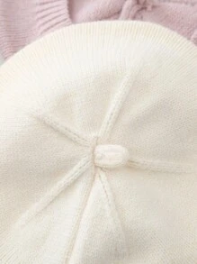 1pc Baby 0-3 Years Old Baby Children's Beret, Cute Boys And Girls Knitted Hat, Floral Fashion Solid Color Spring And Winter Winter Winter Warm Children's Hat