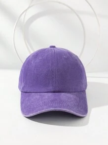 1 件装水洗纯色复古个性化女士棒球帽