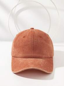 1 件装水洗纯色复古个性化女士棒球帽