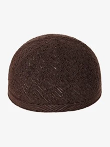 1 件新款刺绣针织无檐便帽，男女通用圆顶帽，穆斯林祈祷帽，平顶刺绣帽，适合日常祈祷和休闲穿着 - 彩色 - 查看 14