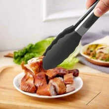 1 包 9 英寸和 12 英寸厨房钳，优质硅胶不粘不锈钢烧烤烹饪烧烤锁定食物钳