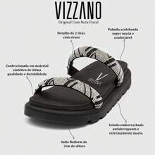 Vizzano Women's Papete Sandal With Shiny Rhinestone Straps And Soft Tractor Platform - 黑色 - 查看 3