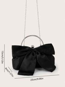 Elegant Glitter Bowknot Evening Clutch Bag – Shiny Glamorous Y2K Style For Parties, Weddings, Prom, Dinners, And Music Festivals | Perfect Gift For Women, Teens, And College Students, Perfectly Matching With Prom Accessories - Black - View 9