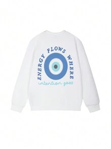 1 Stück Mädchen Lässig bedruckter Rundhals Sweatshirt, Langarm warmer Top für Schuluniform, Herbst/Winter - Rundhals Sweatshirt für Kinder mit großen Träumen vorbereitet - Weiss - Übersicht 1