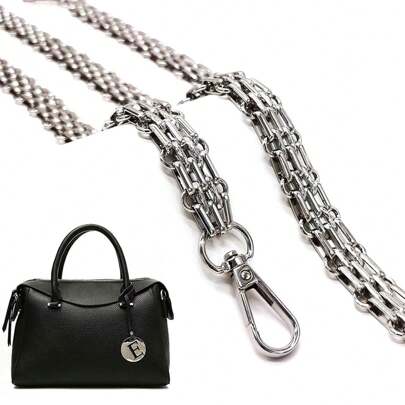 30-60-100-120cm Wide 16mm High Quality Silvery Purse Watch Metal Chain Handbag Metal Chain Steel Bag Replacement Shoulder Strap For Handbag Purse Handle DIY Crossbody Bag Making Accessories