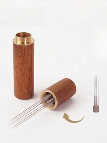 1pc Stainless Steel Needle Coffee Stirring Stick, Espresso Powder Distributor, Leveler Wdt Tool For Coffee Shop And Barista, 6 Needle, Including 6 Coffee Cloth Powder Needles Back To School - Multicolor - View 7