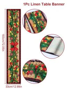 1 szt. bieżnik na stół świąteczny obrus na stół, bieżnik na stół wesołych świąt, artykuły dekoracyjne o charakterze atmosfery Bożego Narodzenia, dekoracja stołu na święta, dekoracja na przyjęcie bożonarodzeniowe, wystrój domu, dekoracja stołu, wystrój świąteczny,, Boże Narodzenie