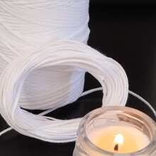Cotton Candle Wick Decorative Handmade Wedding Thin A2020 5mts With 5 Eyelets 2mm - trắng - Xem 7
