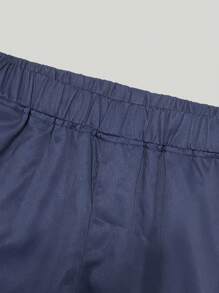 1 件青少年男孩休闲宽松户外运动时尚纯色长裤，直腿，春/秋/冬