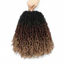 FULCRUM 8/10/12 Inch Yanky Twist Crochet Hair 26 Strands/Pcs Fluffy Spring Mini Twist Crochet Braids Short Bob Passion Twist Curly Synthetic Braiding Hair Extensions For Women & Girls