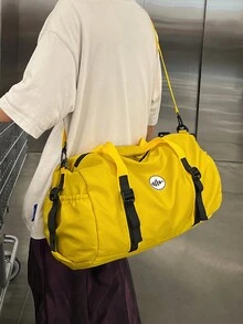 大容量学生宿舍行李包，超轻单肩旅行/健身手提包，男女通用，万圣节圣诞节礼物，男士秋季尖叫 - 黃色 - 查看 9