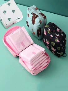 1 pièce Sac de rangement de voyage à la mode multifonctionnel - parfait pour les articles de toilette, les serviettes hygiéniques, les cosmétiques - pratique et multifonctionnel