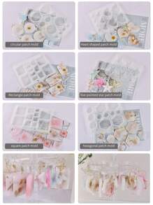 1/8 peças DIY Conta-gotas Resina Tridimensional Pentagrama Circular Coração-Em Forma De Pingente Quadrado Brincos Acessórios Molde De Silicone