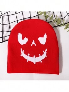 Gorro de punto con diseño de calabaza de Halloween de moda, cómodo y cálido, con estilo hip hop personalizado, adecuado como regalo de Halloween - Multicolor - Ver 7