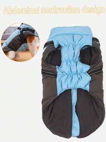 Waterproof And Warm Fleece Dog Coat For Small, Medium, And Large Dogs, Reflective And Adjustable With Zipper Closure - Blue - View 6