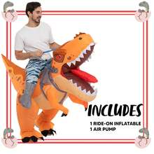Disfraz inflable de dinosaurio, disfraz de paseo de T-Rex con aire inflado, divertido disfraz de fiesta de disfraces de Halloween, Disfraz de aire inflado verde genial, Disfraces de dinosaurio para montar (Altura adecuada 160-190cm)