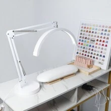 Half Moon Swing Arm Table Lamp, 2500 Lumens, CCT Dimming, 5 Light Modes, Professional LED Lighting For Estheticians, Ideal For Nail Art, Facials, And Tattoos (With Base, White) - 查看 2