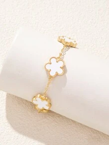 1 chiếc vòng tay trang trí hoa 5 cánh hai mặt theo phong cách dấu phẩy thanh lịch đa năng mới dành cho phụ nữ ngày lễ tình nhân - vòng tay hoa nhỏ - Xem 21