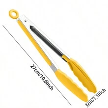 1 包 9 英寸和 12 英寸厨房钳，优质硅胶不粘不锈钢烧烤烹饪烧烤锁定食物钳