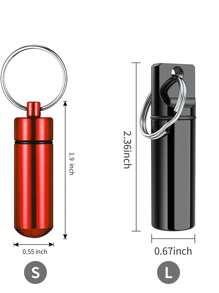 3 peças Porta-Comprimidos Pequeno e Portátil com Chaveiro, Porta-Comprimidos Organizador de Mini Comprimidos de Liga de Alumínio para Bolsa, Porta-Comprimidos de Metal À Prova d'Água para Medicamentos para Acampamento e Viagens