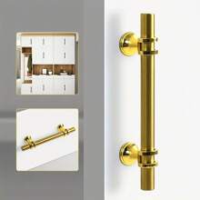 10 piezas Manijas de cajón de acero inoxidable dorado pulido de 6" para gabinetes de cocina, herrajes de muebles, espaciado de tornillos de 9.6cm, adecuado para cajones - Multicolor - Ver 10