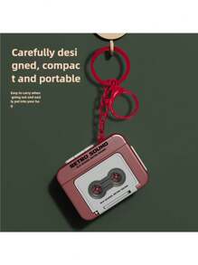 时尚流行经典个性独特吊坠、独特书包链配饰、复古卡带录音机、迷你可播放音乐录音趣味音乐盒、小巧便携吊坠装饰钥匙扣 - 彩色 - 查看 6