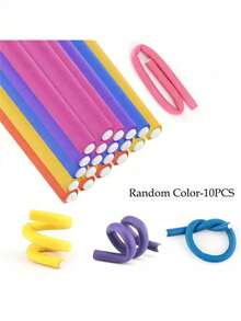 1 Bộ 10 chiếc máy uốn tóc mềm dẻo uốn xoăn bằng mút xốp mềm không dùng nhiệt cho phụ nữ và bé gái tóc dài và ngắn màu sắc ngẫu nhiên - Nhiều màu - Xem 4