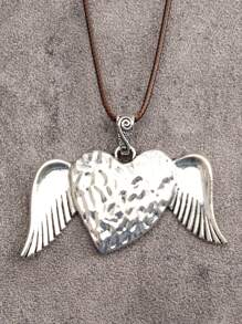Multi-Layered Asymmetrical Heart-Inspired Distressed Style Pendant Necklace With Large Heart-Shaped Element, Gothic Hip-Hop Style Jewelry For Men And Women, Perfect For Daily Wear As Well As Festival Gifts Valentines,Mom,Mother,Mother's Day,Gift - Wax Rope Style - View 17