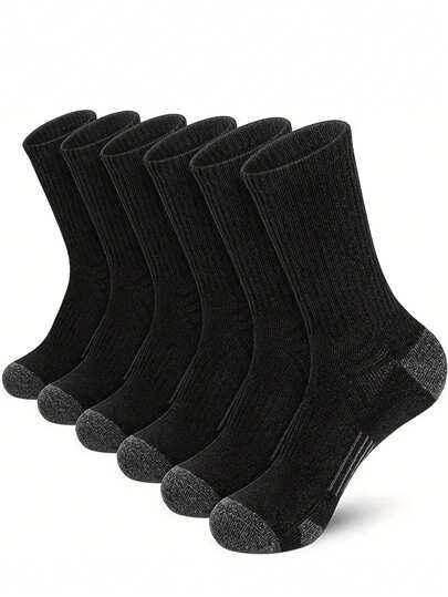 1/3/6 双男士袜子透气跑步袜适合户外运动 - 女士袜子缓冲吸湿排汗，秋季