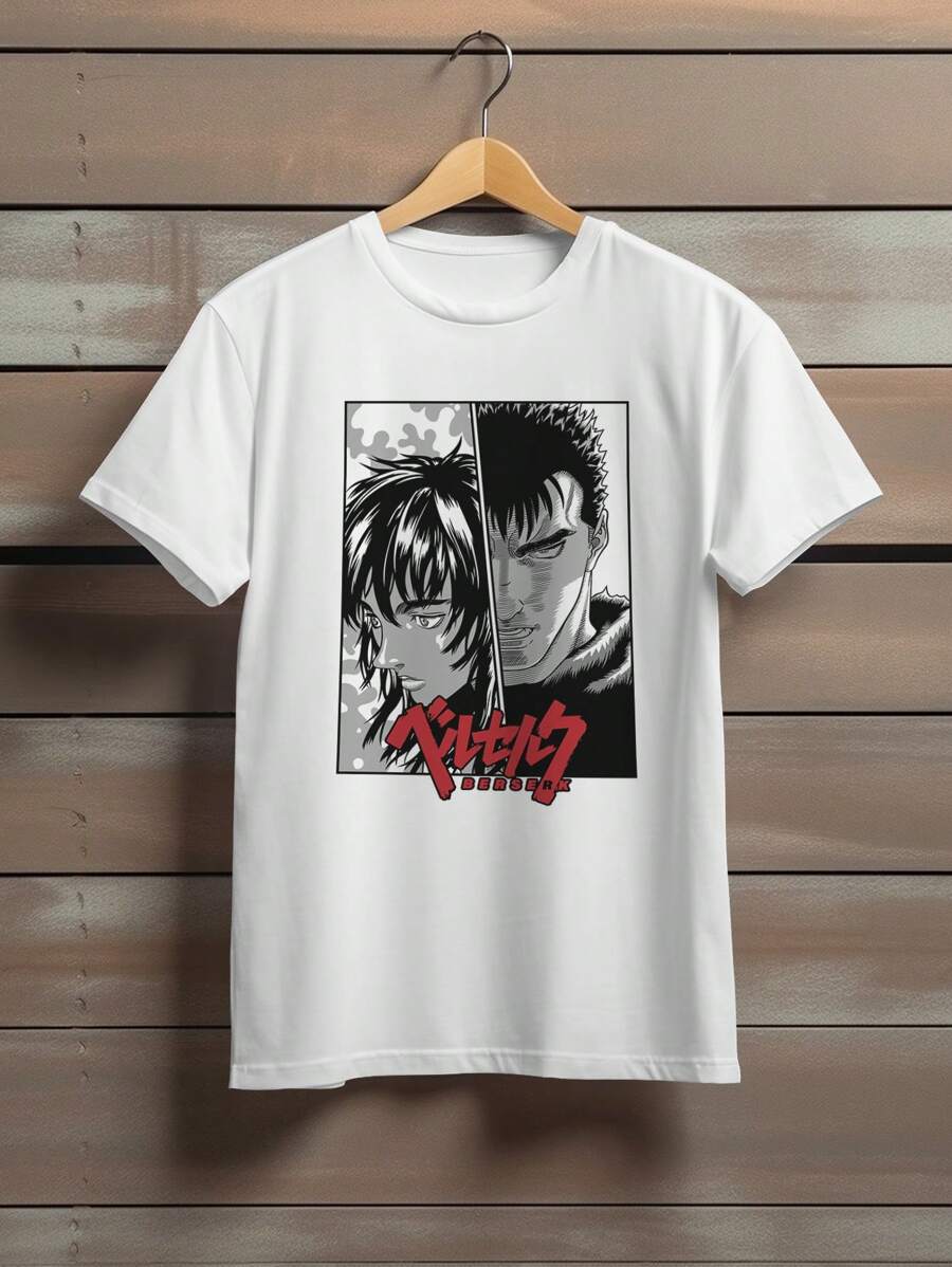 T-Shirt Cotton Shirt Anime Casca Guts Ref 1352 - 白色 - 查看 1