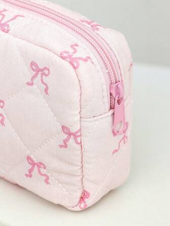1Pc Pink Bowknot Pattern Women Tampon Storage Bag Sanitary Pad Pouch Napkin Cosmetic Bags Organizer Ladies Makeup Bag,Boho Vibes