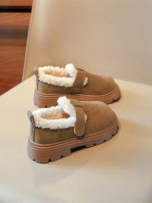 1 đôi giày sinh viên vải nhung cổ điển 2024 Giày đế bằng mới thời trang giày đế mềm móc và vòng giữ ấm - Xám - Xem 8