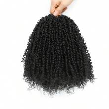 FULCRUM 8/10/12 Inch Yanky Twist Crochet Hair 26 Strands/Pcs Fluffy Spring Mini Twist Crochet Braids Short Bob Passion Twist Curly Synthetic Braiding Hair Extensions For Women & Girls