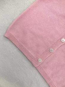 Cardigan tricoté à col rond, manches longues, couleur unie, pour femmes