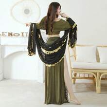 Women's Chiffon Sequin Lace, Performing A Set Of Sexy Training Clothes