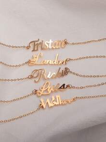 定制姓名字母手链，多种字体可选，链长可调，圣诞礼盒可选，圣诞礼物，情人节礼物，母亲节礼物 - 綠色聖誕禮盒 - 查看 4