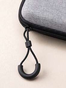 1pc Solid Color Minimalist Fashion EVA Digital Bag Large Capacity Multifunctional Storage For Headphone USB Data Cable Charger With Zipper Portable Storage Case For Travel And Back To School For Women And Men Power Bank Portable Charger Charger Case College Headphone Case Cable Bag Electronic Bag Cable Organizer Power Bank Charger - Grey - View 3