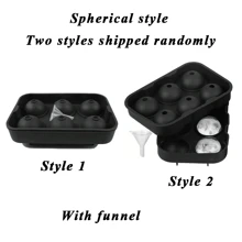 1 个带盖 6 腔硅胶冰块托盘 - 不粘、易释放设计 - 非常适合鸡尾酒和饮料（两种圆球样式随机发货） - 彩色 - 查看 5