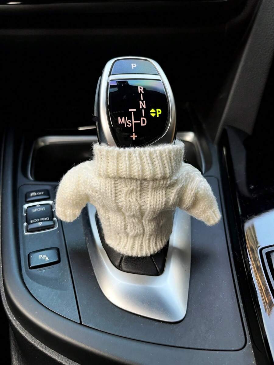 Personalized Small Sweater For Car Gearshift Covers, Suitable For Autumn & Winter Car Interior Decor