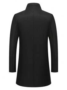 Chaqueta casual de manga larga para hombre, abrigo de cuello alto de unicolor para hombres