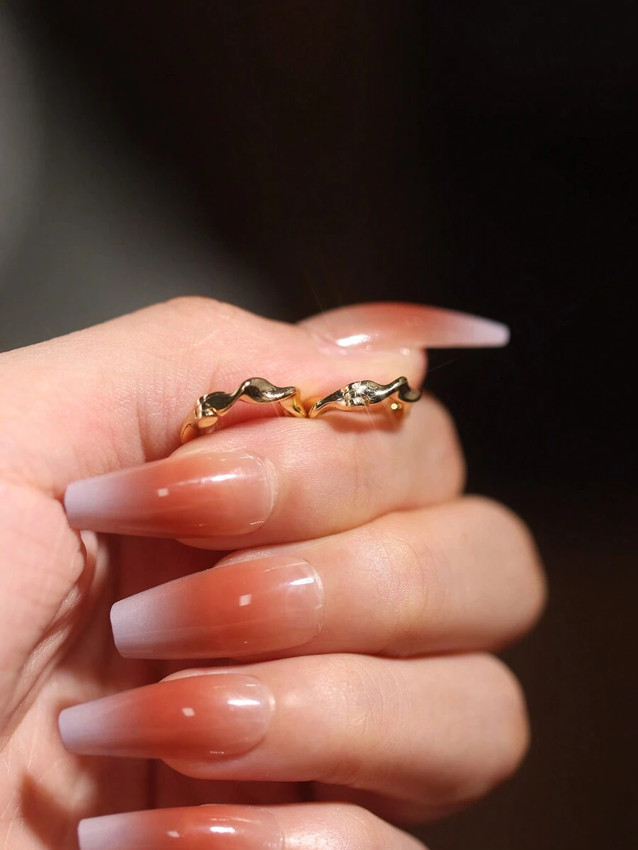 1 Cặp bông tai thiết kế Moebius hình gợn sóng bằng bạc Sterling 925, bông tai vòng thời trang hợp thời trang dành cho phụ nữ, thích hợp để đeo hàng ngày, hẹn hò, tiệc tùng - Vàng - Xem 1