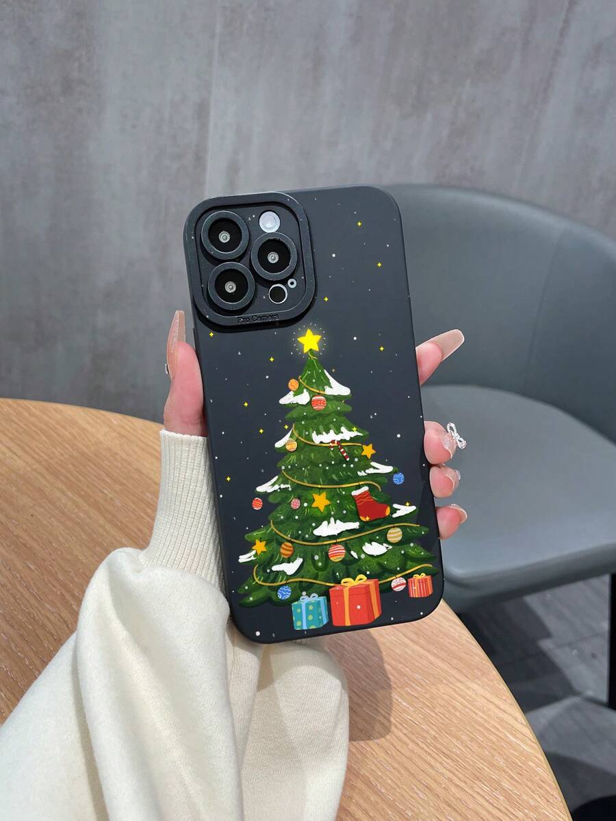 1pc TPU Matte Translucent Christmas Tree Print Phone Case Compatible With Iphone 7/7P/X/XS/XR/XSMAX/11/12/13/14/15/16 Series, Compatible With Samsung A05/A05S/A52/A53/A13/A14/A04S/A35 Series, S22U/S23U/S24U Series, Compatible With Redmi Note Series, Compatible With OPPO A/Reno Series, Compatible With INFINIX Series,International Version, Not The Domestic Version - Multicolor - View 1