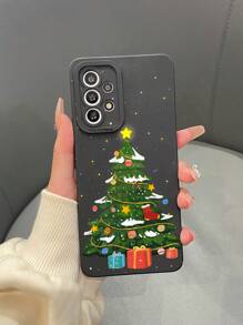 1pc TPU Matte Translucent Christmas Tree Print Phone Case Compatible With Iphone 7/7P/X/XS/XR/XSMAX/11/12/13/14/15/16 Series, Compatible With Samsung A05/A05S/A52/A53/A13/A14/A04S/A35 Series, S22U/S23U/S24U Series, Compatible With Redmi Note Series, Compatible With OPPO A/Reno Series, Compatible With INFINIX Series,International Version, Not The Domestic Version - Multicolor - View 2