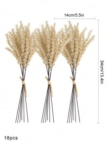 6/18 pièces Plantes artificielles, fleurs en paille de blé, tiges de fleurs en paille de blé, fleurs en paille de blé, fleurs d'herbe en plastique pour la décoration de la maison, plantes artificielles DIY pour la décoration d'automne et de Thanksgiving, bouquet de plantes vertes pour la décoration de Noël, herbe en plastique pour la décoration de Noël, branches de feuilles d'automne en bois simulé rembourrées, feuilles de lavande simulées, épis de blé simulés