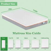 VECELO 8 Inch Charcoal Cooling Mattress With Gel Topper - Medium Firm Memory Foam, Fiberglass-Free & CertiPUR-US Certified, Pressure Relief For Twin/Full/Queen/King - 8 IN Mattress - Xem 6